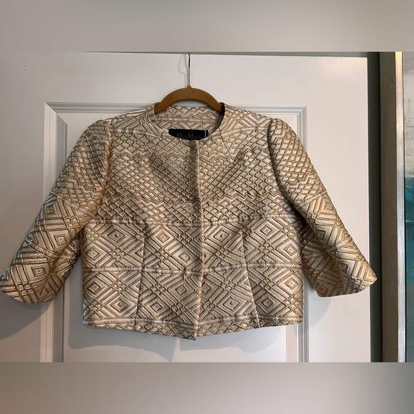 Gold Max Mara dress and Cropped Jacket- same as Kim Cattral - Picture 3 of 4